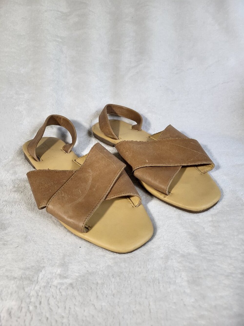 Nisolo All Day Cross Strap Sandals, Almond - Size 9.5